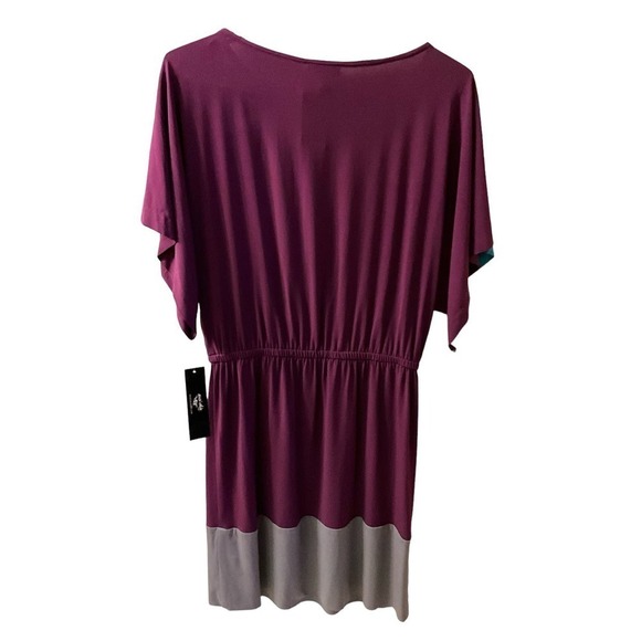 Suzi Chin Dress Womens Size 8 Multicolor Short Sleeve Block pattern Crew Neck - Picture 2 of 5